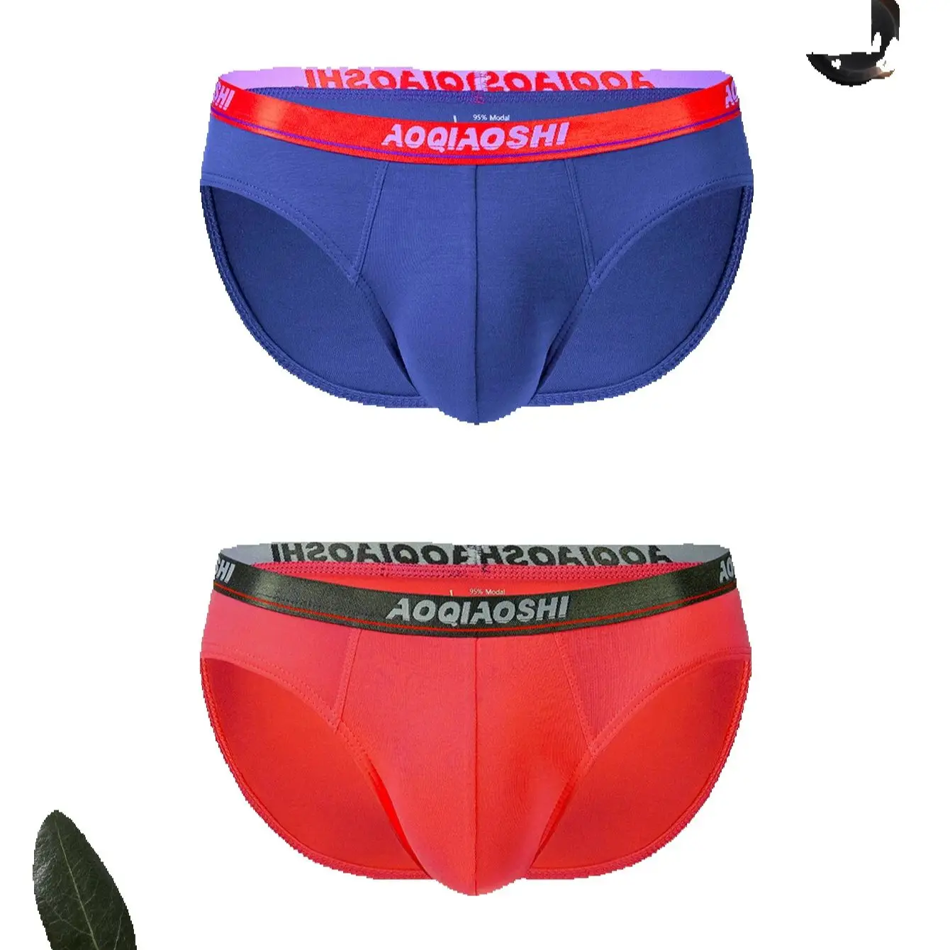 2PCS Herren-Dreiecksunterwäsche, modischer Brief, lässige Sportunterwäsche für Herren, niedrige Taille, weiche und bequeme Herren-Slips Image