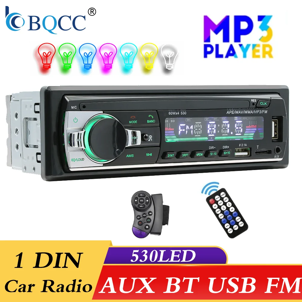 BQCC 1 Din FM Autoradio Audio Stereo Aux Eingang Empfänger TF SD USB 12 V In-dash MP3 Bluetooth Multimedia Auto Radio Player