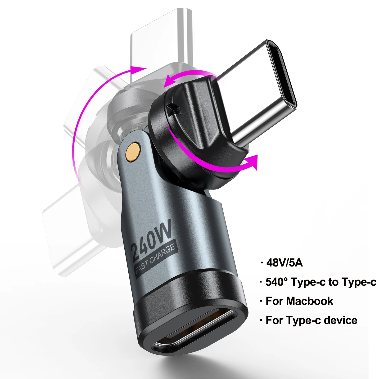 240W USB C Adapter OTG Schnellladekabel Typ C Männlich Weiblich Konverter Hohe Geschwindigkeit Für iPhonee16 Macbook Laptop iPad Image