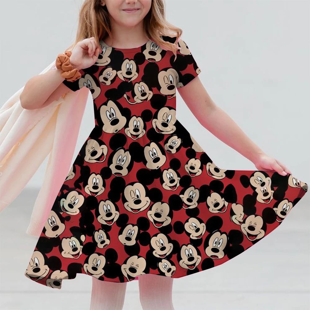 Disney Sommer Mode Neue kinder Kurzarm Kleid Nette Mickey Maus 3d Gedruckt Kleidung Hochwertige Trendy Kleidung Image