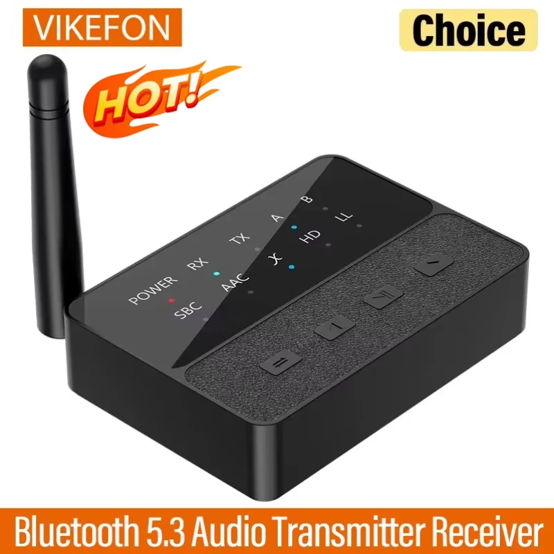 2-in-1 Bluetooth 5.3 aptX/HD/LL Audio-Adapter 3,5 mm Aux R/L Wireless Stereo Receiver Sender Verbinden Sie zwei Bluetooth-Geräte Image