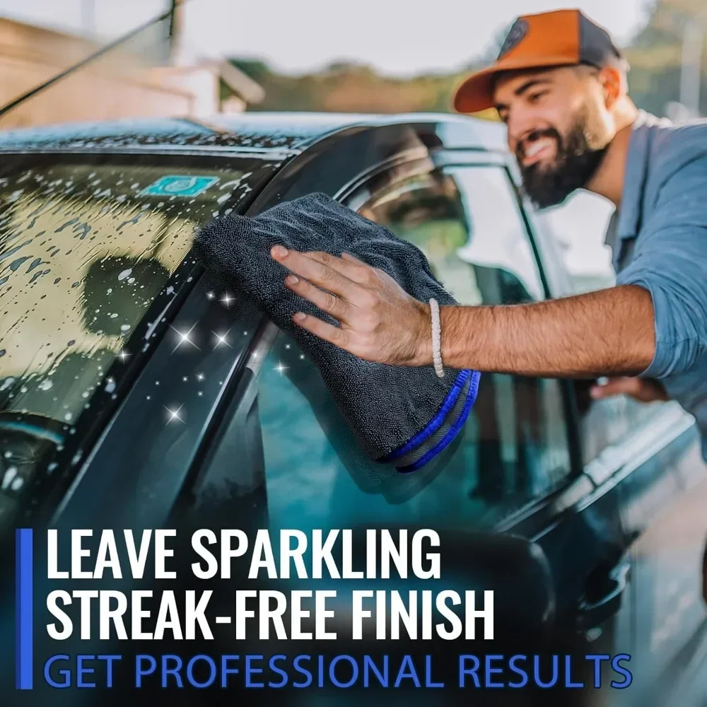 Neues extragroßes 1-teiliges Trocknungstuch für Autos – besonders saugfähig, weich, fusselfrei und streifenfrei, schnell trocknend, 60 x 90, ideal für die Automobilreinigung Image