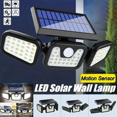 LED Solar Lights Motion Sensor Lights 3 Modes Outdoor Waterproof Sunlight Solar Powered Street Light Wall Lamp Garage Lighting