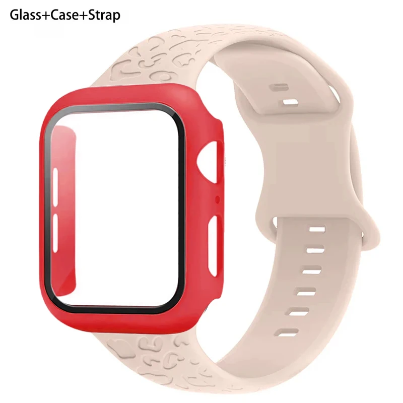 Glas + Gehäuse + Armband für Apple Watch 10 Band 46 mm 42 mm 44 mm 40 mm Displayschutzfolien für Apple IWatch Serie 8 7 6 SE 5 4 3 45 mm 41 mm Image