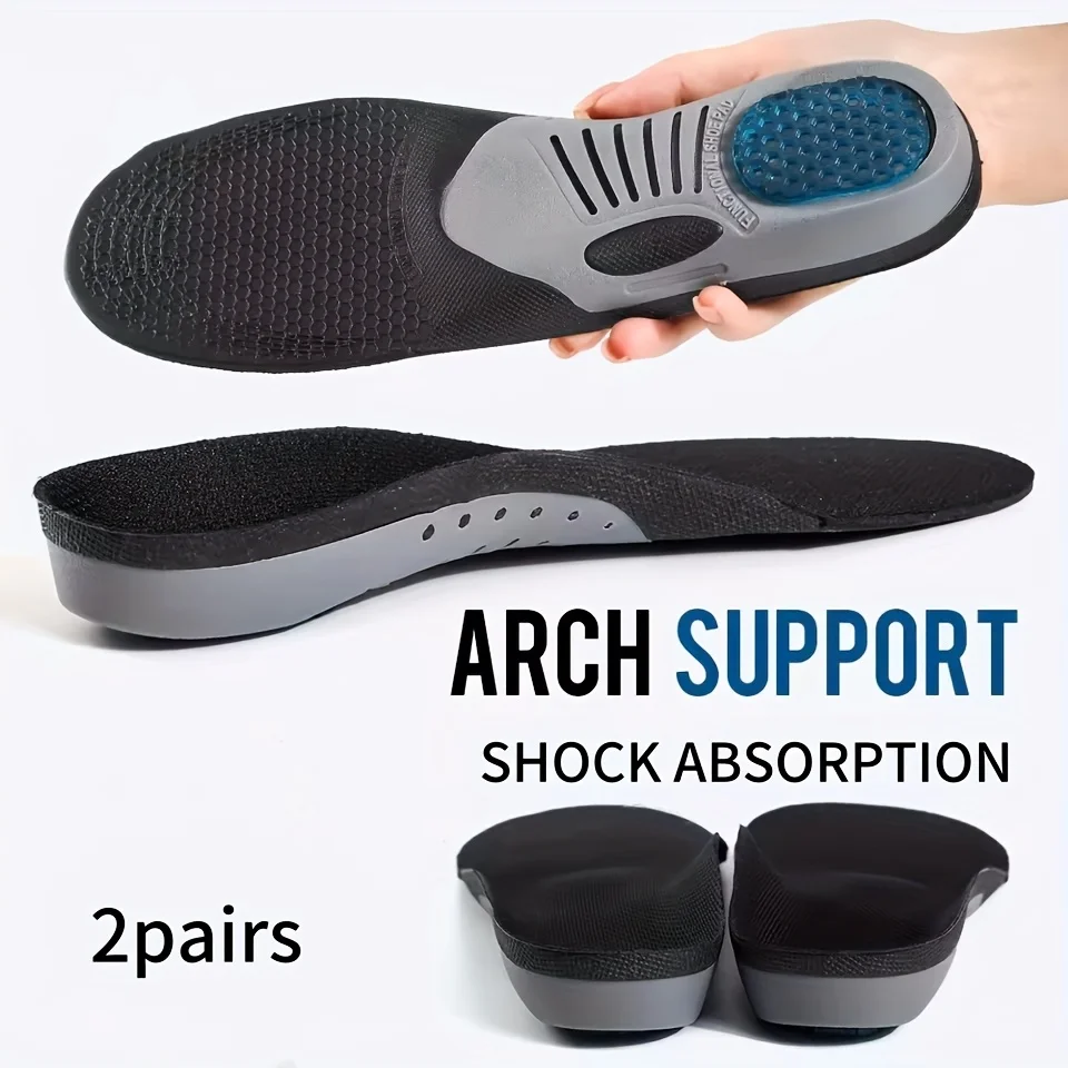 2 Paar orthopädische Schuheinlagen für Plantarfasziitis, Fußgewölbeunterstützung, Gel, Komfort-Einlegesohlen, athletische Korrektur, Schuhe, Polster, Fußpflege Image