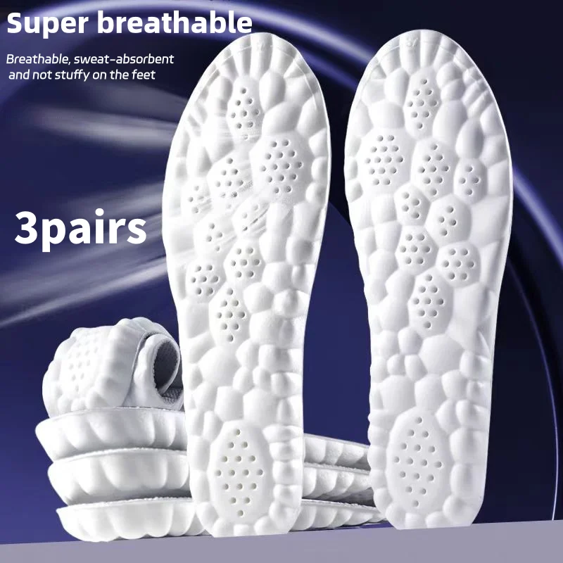 3 Paar leichte Sport-Einlegesohlen aus Polyurethan-Material, atmungsaktiv, gutes Rückprall-Kissen Image
