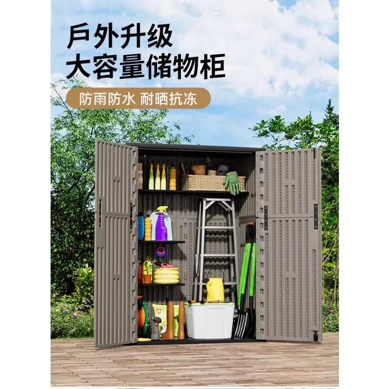 Outdoor-Spind, wasserdicht, Sonnenschutz, für Garten, Garten, Werkzeugkasten, Balkon, Kindergarten, Hof, regensicherer Aufbewahrungsschrank