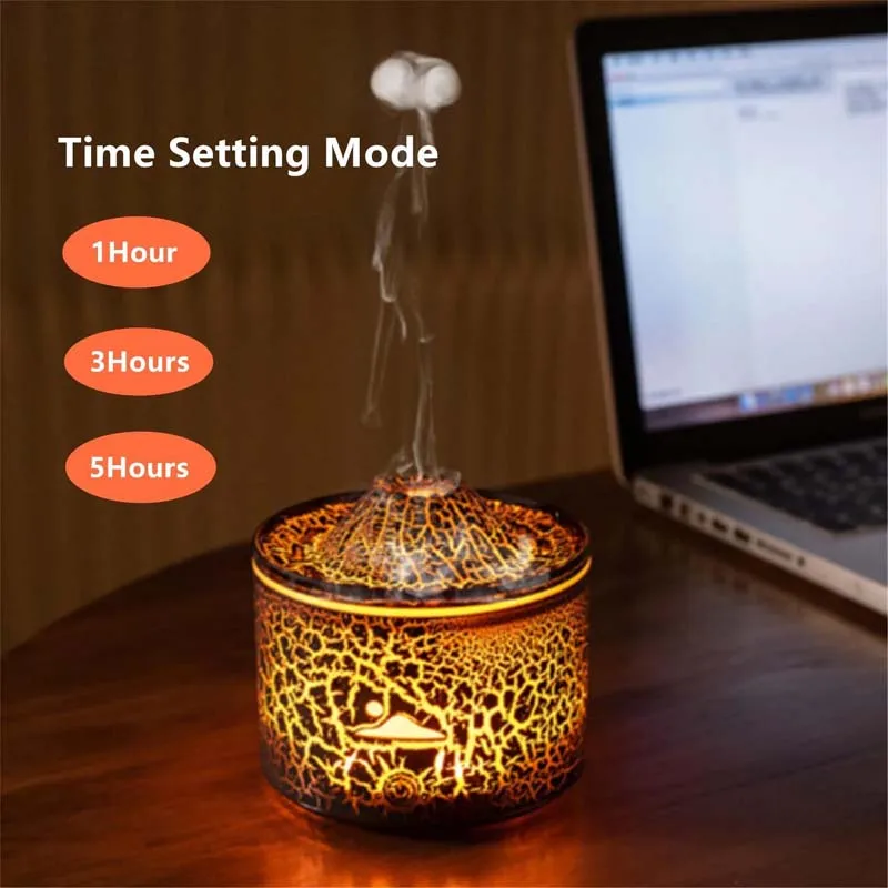Flammen be feuchter 3d Flammen aroma diffusor Luft reinigung Ultraschall be feuchter Sprüh gerät ätherisches Öl Diffusor mit LED-Lampe Image