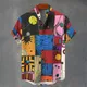 Camicia a maniche corte in lino casual estivo da uomo 2025 con top a maniche corte abbottonato di alta qualità Stampa di moda di fascia alta 3D