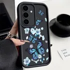 Custodia in TPU con farfalla blu per Samsung Galaxy A56 A17 A36 A26 A55 A16 A15 A35 A25 A54 5G S25 Edge S22 S23 Ultra S24 FE Cover del telefono
