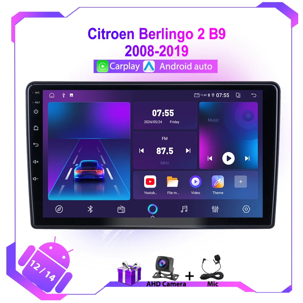 Android 13 Autoradio für Citroen Berlingo 2 B9 2008–2019 mit 4G Wifi GPS Navigation Autoradio DSP Stereo Keine 2din DVD Image
