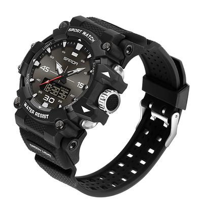 SANDA 6291 Sports Fashion Men Electronic Quartz Watch Shockproof Waterproof Luminous Calendar Casual Digital Watches