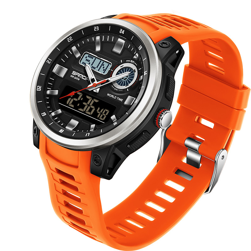 SANDA Fashion Brand Sport Electronics Watches Gift for men Outdoors Analog Digital Man Watch Luminous Waterproof Backlight Wristwatch