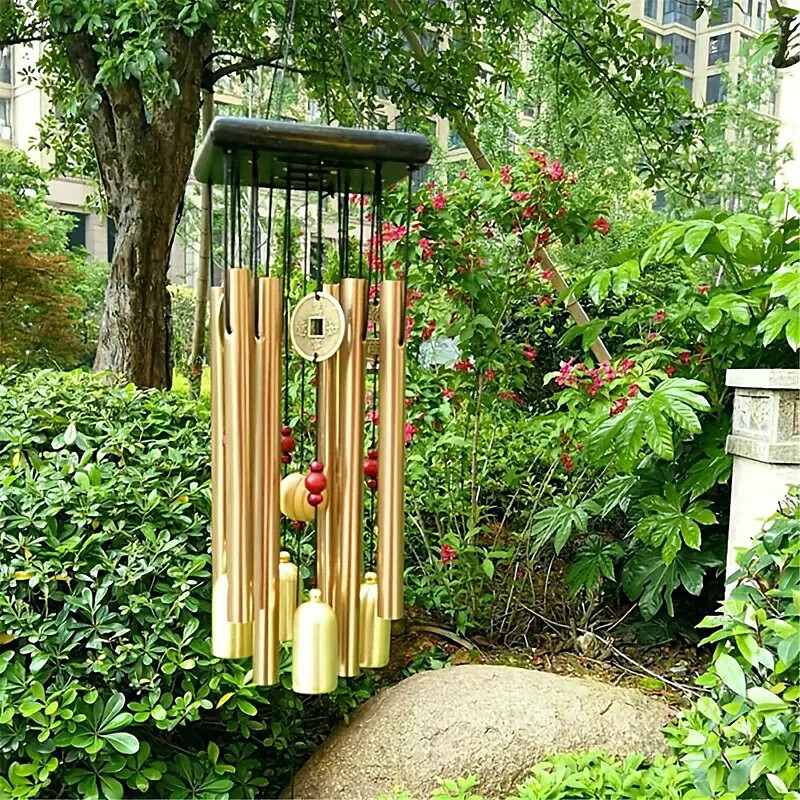 Copper Bell Wind Chimes, Antique Outdoor Harmony Aluminum Tubes, Durable Rust-Resistant Wind Bells for Garden Patio Yard and Home Decoration