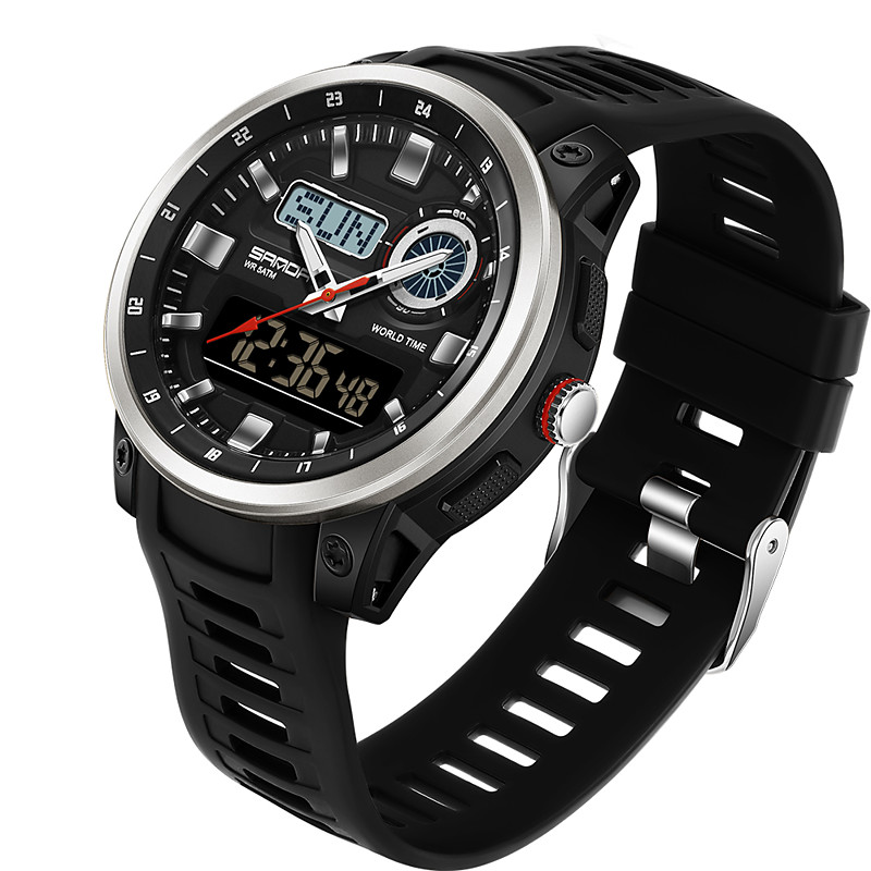 SANDA Fashion Brand Sport Electronics Watches Gift for men Outdoors Analog Digital Man Watch Luminous Waterproof Backlight Wristwatch