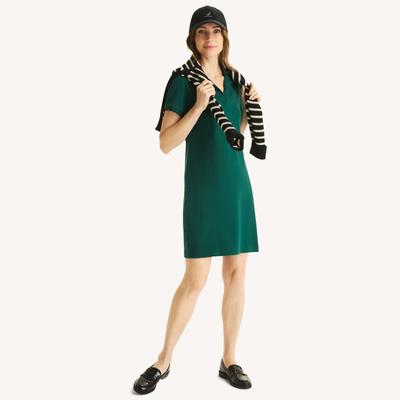 Nautica Women's Scalloped Deck Polo Dress Sage, XL
