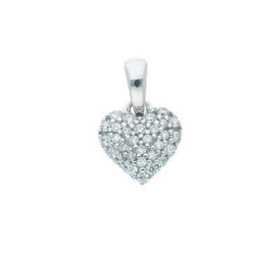 Ketten-Anhänger ADELIA´S "333 Weißgold Anhänger Herz", silber, Schmuckanhänger, Damen, Gold, mit Zirkonia Goldschmuck für Damen Image