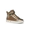 Sneaker GEOX "J SKYLIN GIRL Blinkschuh", Kinder, Gr. 34, beige, platin, Synthetik, Textil, metallic, Glitzer, sportlich, Schuhe, Schnürboots mit Glitzer, Blinkfunktion, Größenschablone zum Download