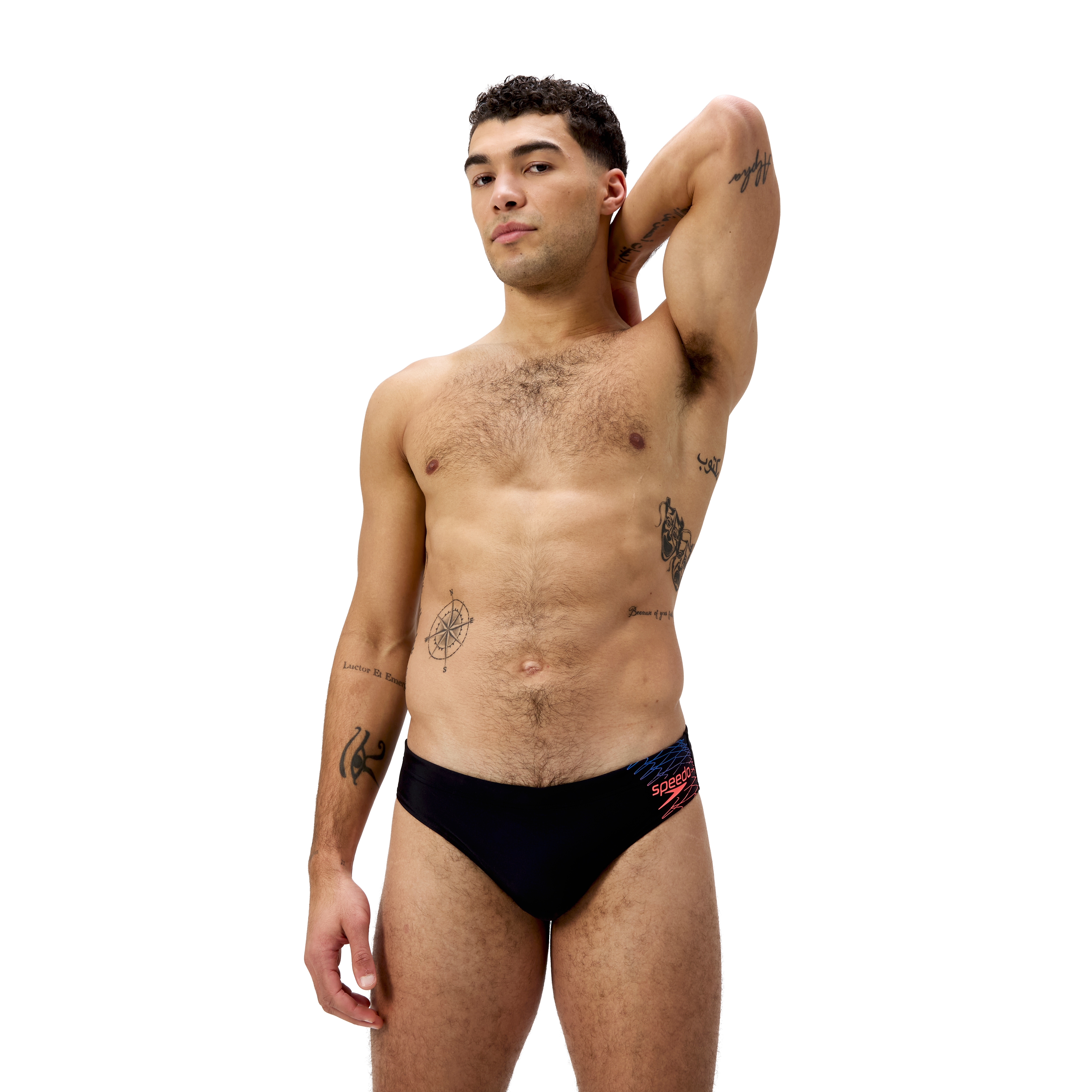 Badehose SPEEDO, Herren, Gr. 5, N-Gr, schwarz (schwarz, neon c), Obermaterial: 80% Nylon, 20% Elasthan, Badehosen, schnell trocknend Image