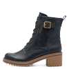Winterboots MARCO TOZZI, Damen, Gr. 41, blau (navy, braun), Lederimitat, unifarben mit Farbeinsatz, used, modisch, Schuhe, Blockabsatz, Schnürboots, Stiefelette mit Kontrast-Rahmennaht