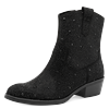Stiefelette MARCO TOZZI, Damen, Gr. 40, schwarz, Textil, unifarben, schimmernd, modisch, Schuhe, Blockabsatz, Westernboots mit funkelenden Strasssteinen besetzt