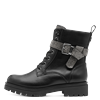 Schnürstiefelette MARCO TOZZI BY GMK, Damen, Gr. 36, schwarz, Lederimitat, Textil, unifarben, kontrastfarbene Details, modisch, Schuhe, Blockabsatz, Schnürboots, Zierriemen mit Strasssteinen besetzt