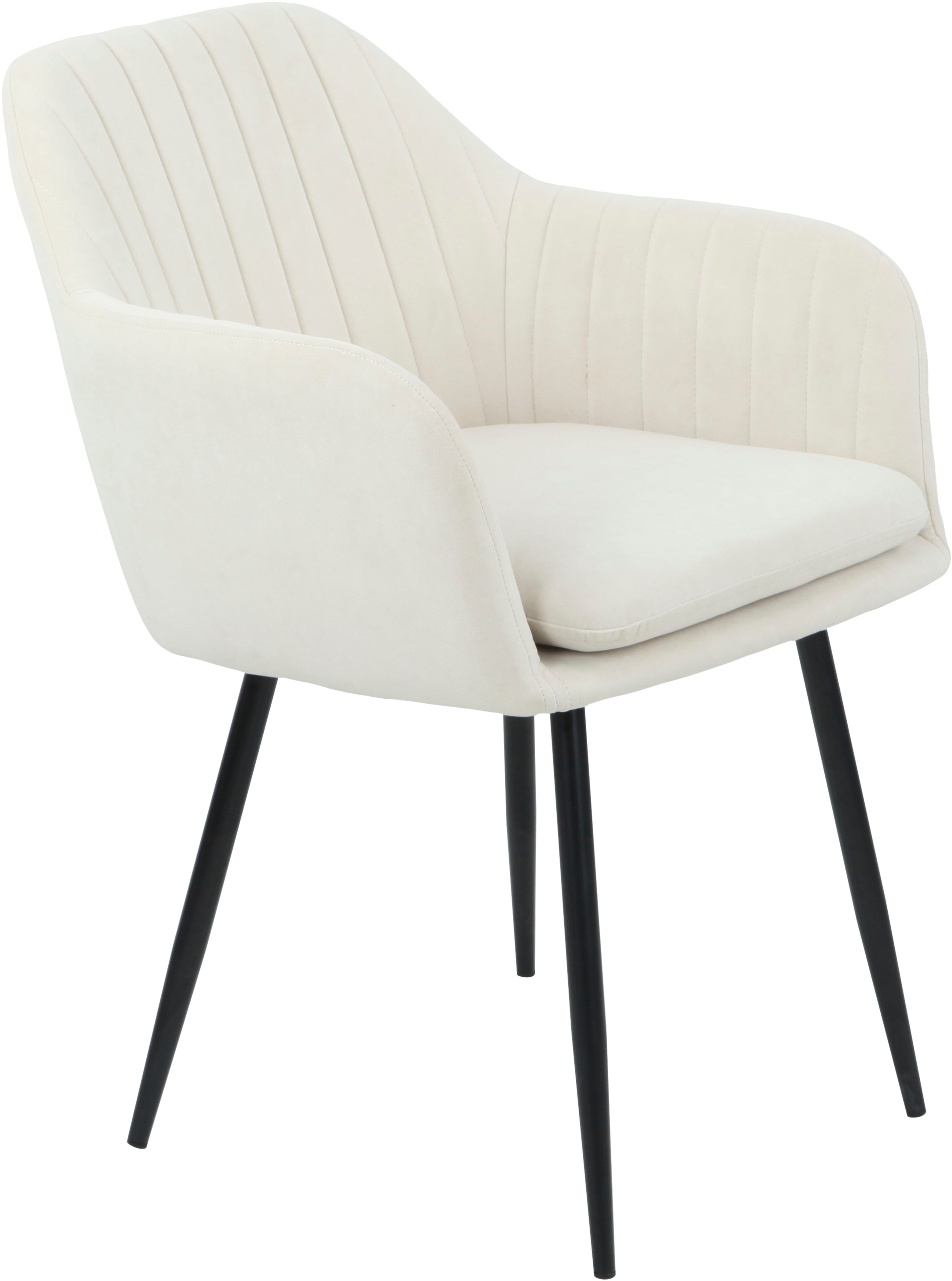 Armlehnstuhl HELA "CARLA", beige (beige, schwarz), B:59cm H:84cm T:66cm, 100% Polyester, Stühle, Armlehnstuhl, bequemer Armlehnstuhl, Schalenstuhl