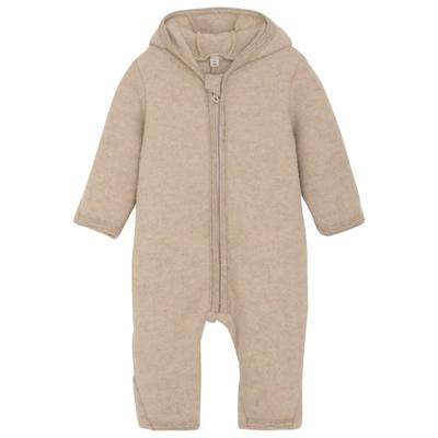 Huttelihut - Baby's Pram Suit Bear Ears Wool Fleece - Overall Gr 104 beige Image