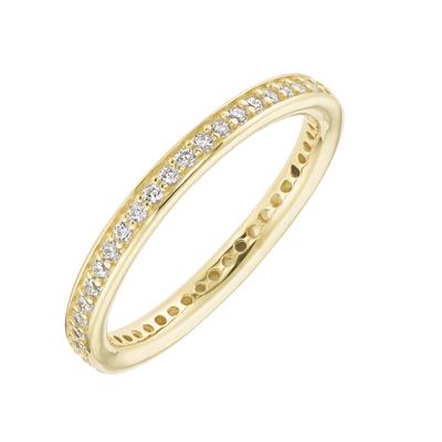 Silberring SMART JEWEL "mit Zirkonia, Silber 925" Gr. 56, gold, Fingerringe, Damen, 56, Silber 925 (Sterlingsilber) Image