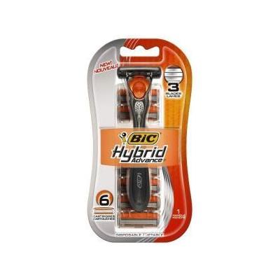 BIC Hybrid Disposable/System Triple Blade Shaver, Men, 6-count Packages (Pack of 3)