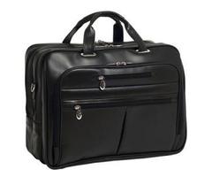 Mcklein R Series Rockford Leather 17" Laptop Case Black