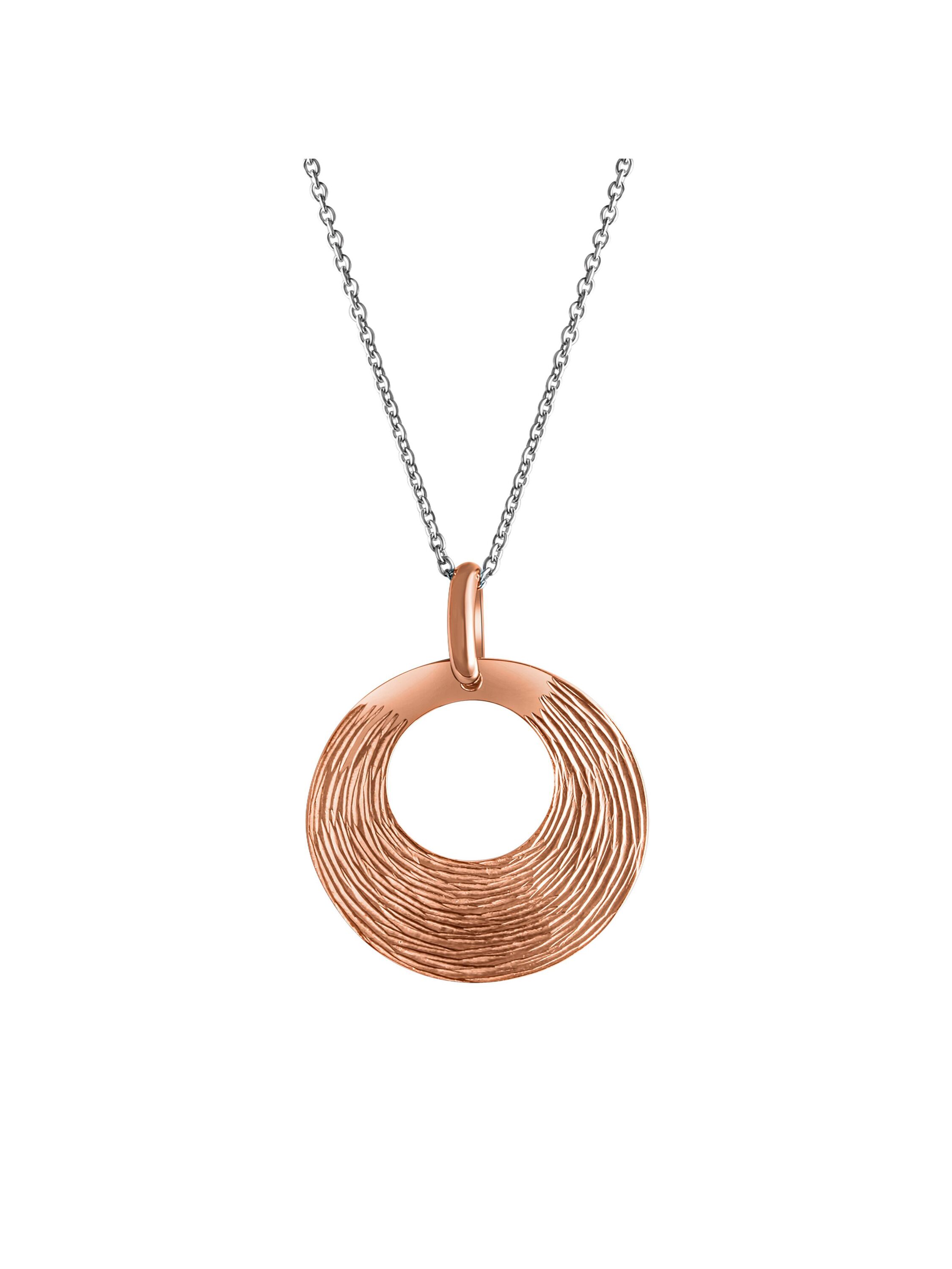 Celesta Silber Halskette Silber 925 rosé-vergoldet 42+3cm lang mit diamantierter Oberfläche