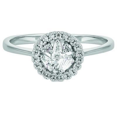 Buckley London Ring Messing rhodiniert Kristalle Image
