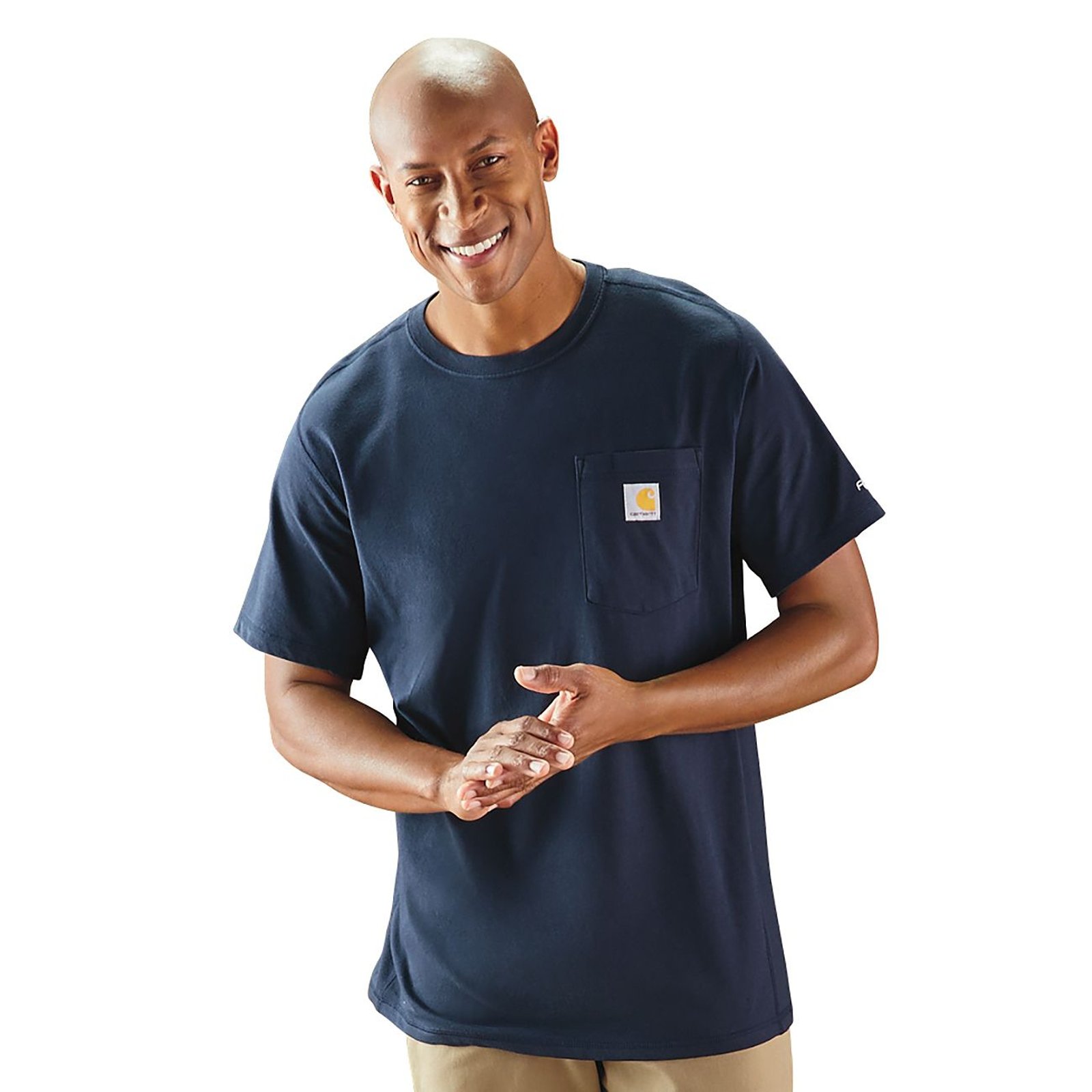 Carhartt Men's Force Relaxed T-Shirt (Size XL) Navy/Navy, Cotton,Polyester