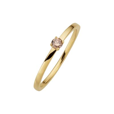Orolino Ring 585/-GG glanz 1 Brill. 0,10ct. braun Image