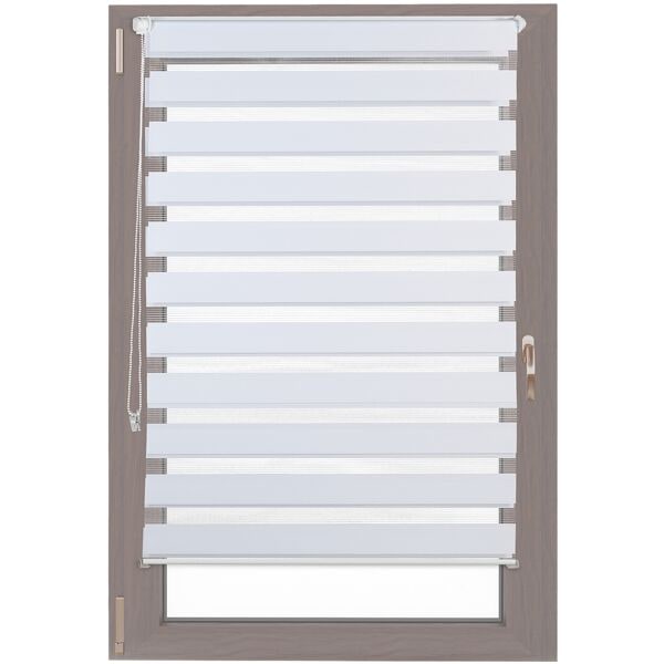 relaxdays Doppelrollo Klemmfix ohne bohren 90x156 cm weiß weiß