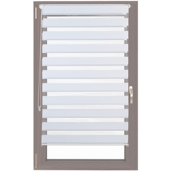 relaxdays Doppelrollo Klemmfix ohne bohren 80 x 156 cm weiß weiß Image