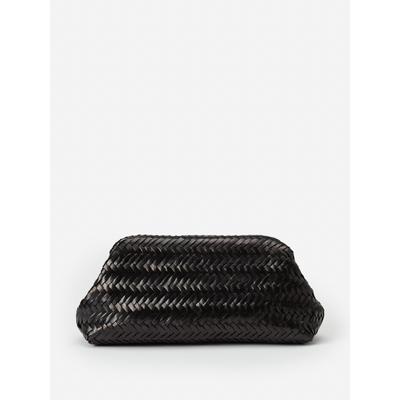 J.McLaughlin Women's Palmer Woven Leather Clutch Black