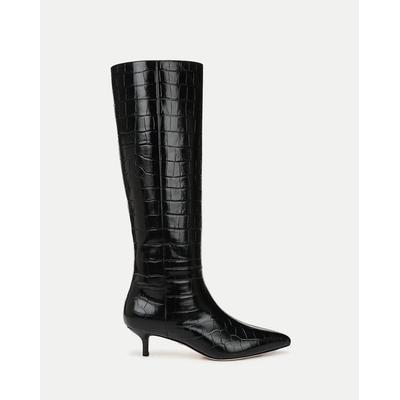 Lisa Croc-embossed Tall Boot