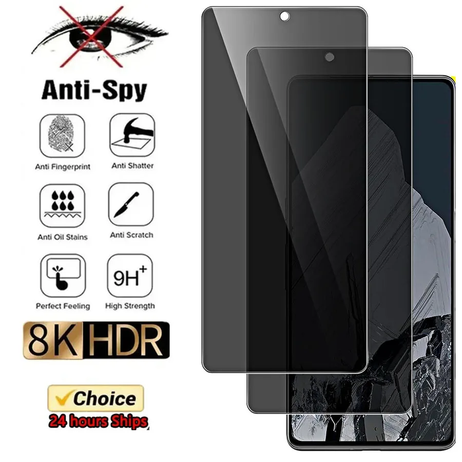 3D Anti Spy Gehärtetes Glas Für Google Pixel 6 7 8 9 Pro 7a 4 XL 5a 4a 4G Privatsphäre Displayschutzfolie Google Pixel 6a 4 5a 5G Glas Image