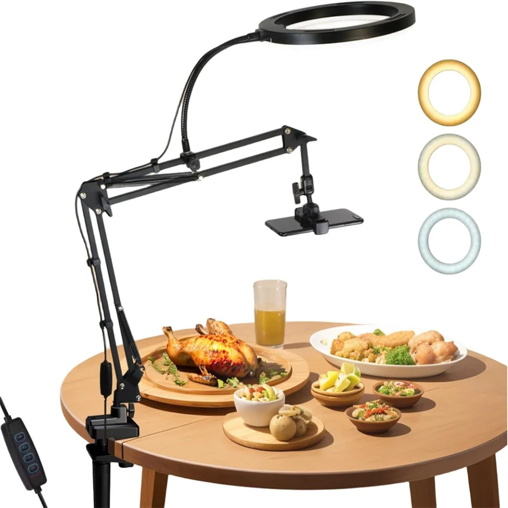 Lumière de remplissage LED pour téléphone en direct, avec bras robotique Flexible, support pour téléphone, enregistrement de prise de vue fixe, bâton de Selfie en Streaming en direct