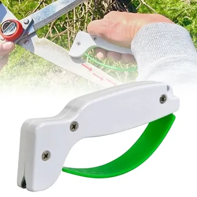 Garden Tool Sharpener with Diamond-Honed Tungsten Carbide Blades | Restores & Sharpens Lawnmower Blades, Hoes, Shovels