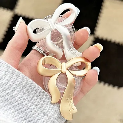 INS Korean Gold Bowknot Grip Tok Bow Phone Holder Finger Ring Holder Stand Support for IPhone Samsung Foldable Socket Bracket