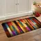 1PC Colorful Wooden piece Door Mats Kitchen Rugs Non-Slip Pop design Bathroom Rugs Bath Mat Carpet for Home Sink Laundry Decor