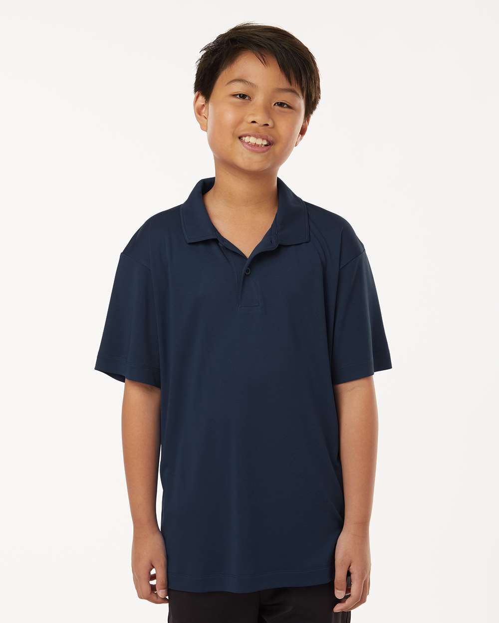 AllPro 41800Y Youth Pro-Lock Performance Polo Shirt in Navy Blue size Small | Polyester