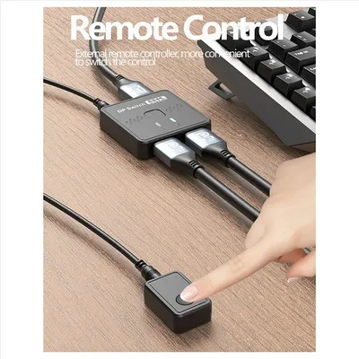 AT82-Displayport Switcher 2X1 8K/30Hz Bi-Direction DP 1.4 Switch/Splitter With Remote Control For PS4 TV Box PC