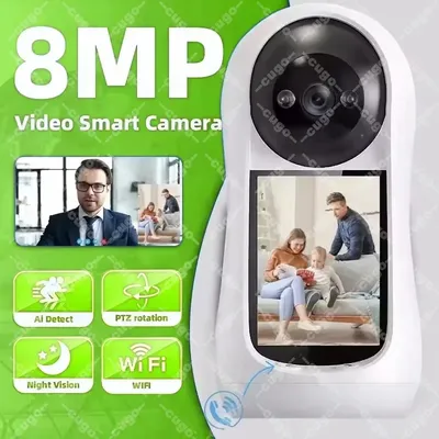 2.8 Inch Wifi Vedio Baby Monitor 8MP Surveillance IP Camera IPS Screen Sound Detection HD Smart Home PTZ Cam Security Protection