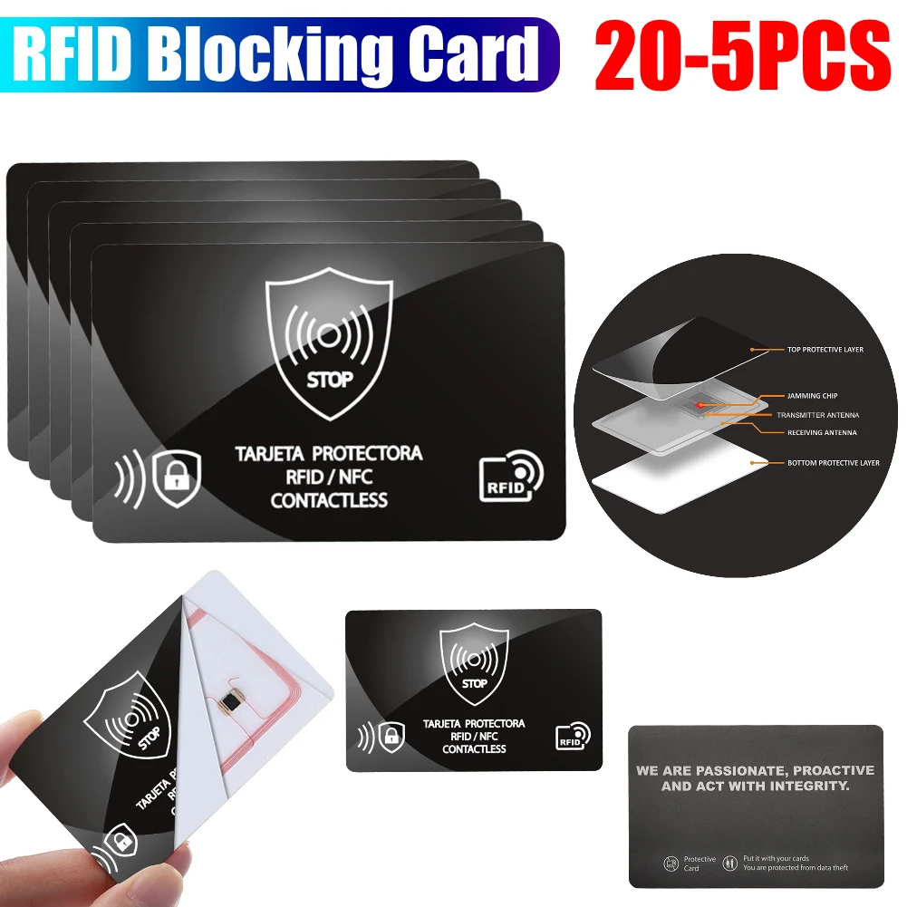 20-5PCS RFID Blocking Karte Sicherheit Debit Kreditkarte Passport Schutz NFC Signal Blocking ID ATM Schutz Karteninhaber hülse Image