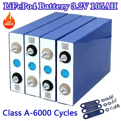 3.2V 105AH LiFePO4 Battery EVE Rechargeable Battery Class A Busless for DIY 12V 24V 48V Lithium Battery Pack