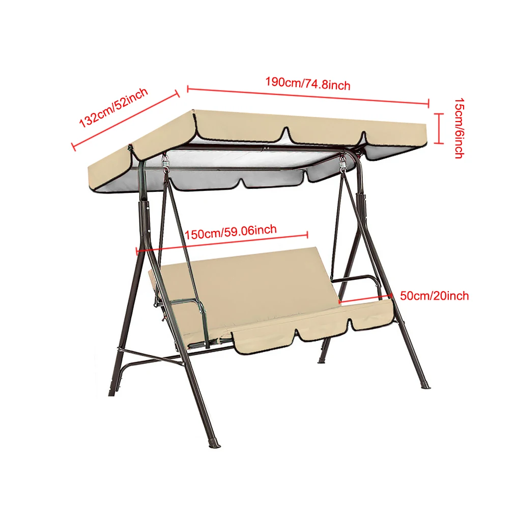 3-Personen Outdoor Schaukel Stuhl Markise Garten Wasserdichte Schaukel Baldachin Dach Abdeckung Outdoor Garten Schaukel Stuhl Baldachin Dach Schatten